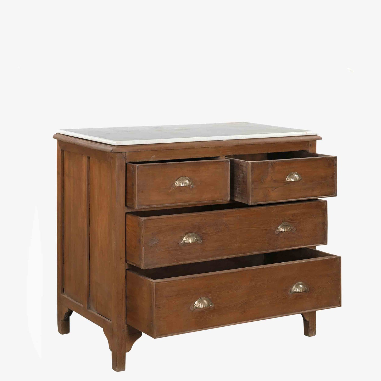 The Farna Antique Chest of Drawers with Marble