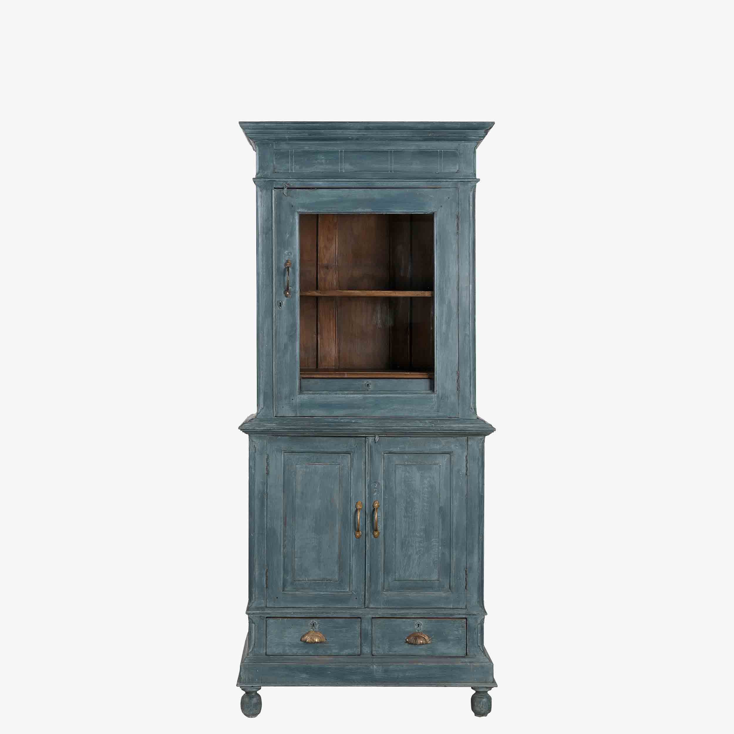 The Derran Antique Display Dresser in Baltimore Blue