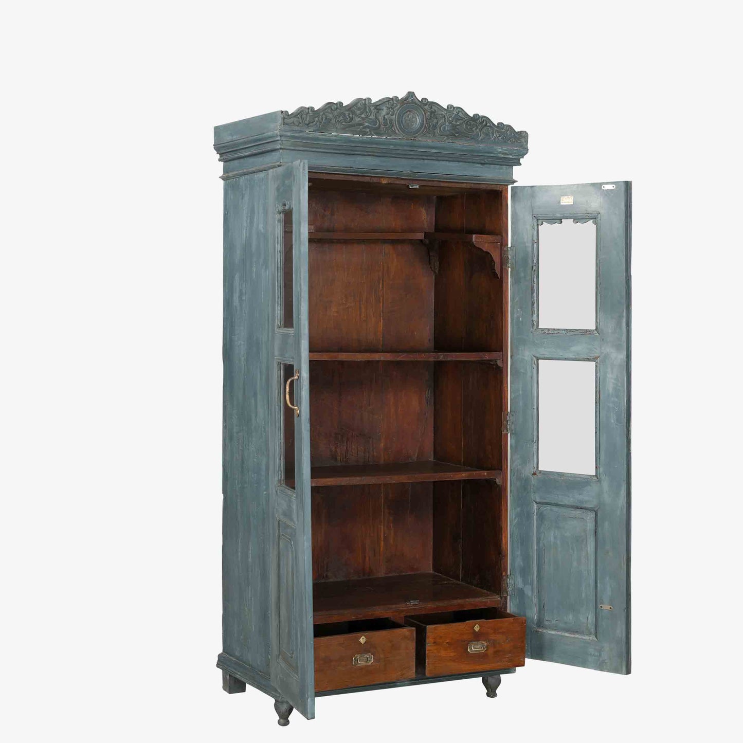 The Belmont Antique Display Dresser in Baltimore Blue