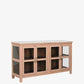 The Ford Antique Display Sideboard in Earthy Pink with Marble