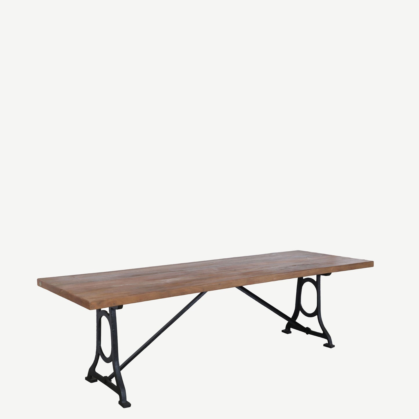 The Daley Antique Teak and Iron Long  Table