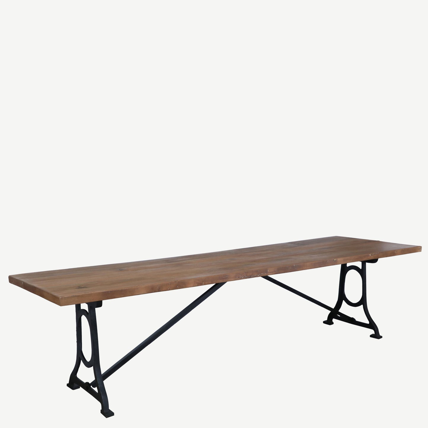 The Daley Antique Teak and Iron Long  Table
