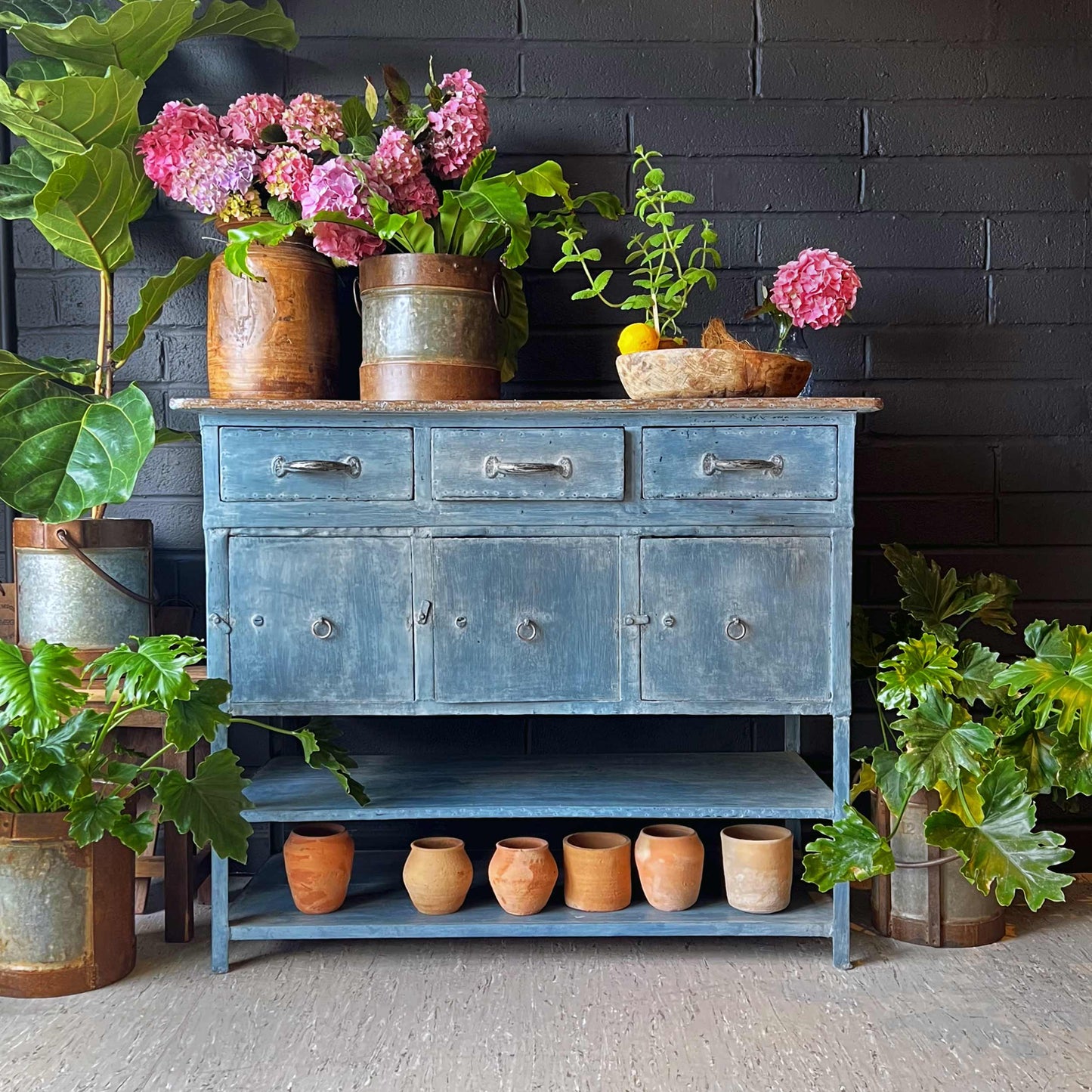 The Lily Antique Sideboard in Baltimore Blue