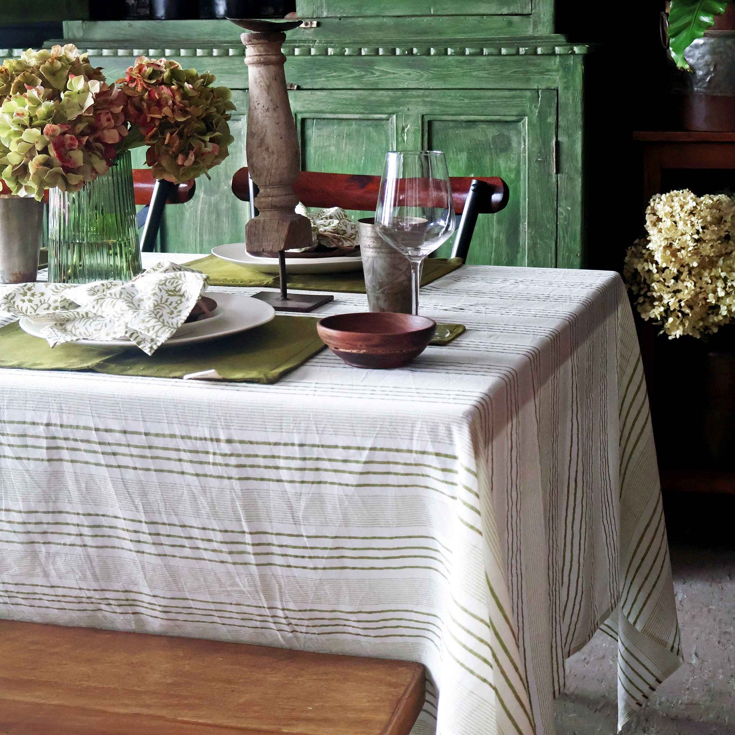 House McGrath Block Printed Cotton Tablecloths