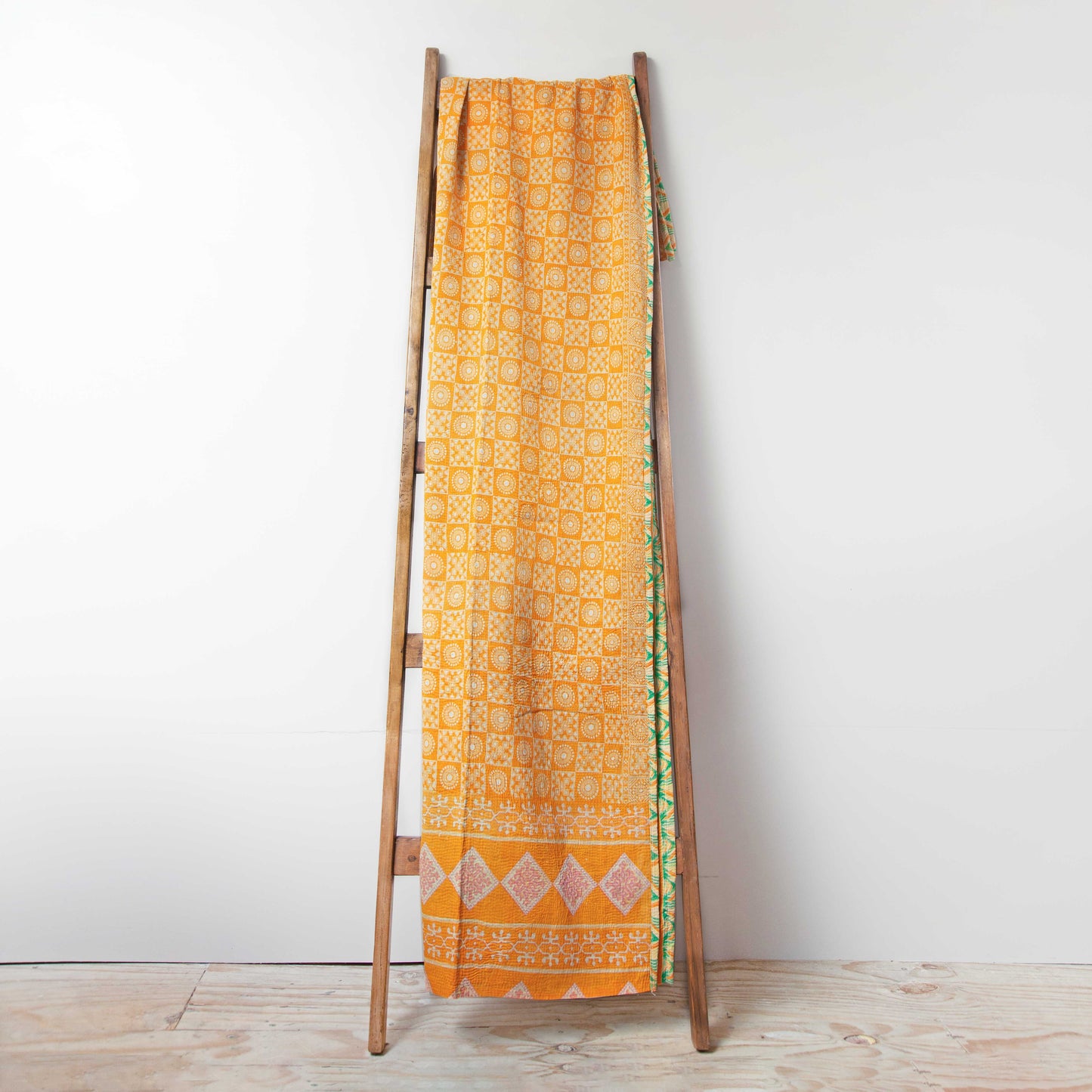 Vintage Sari Kantha Throw Blankets