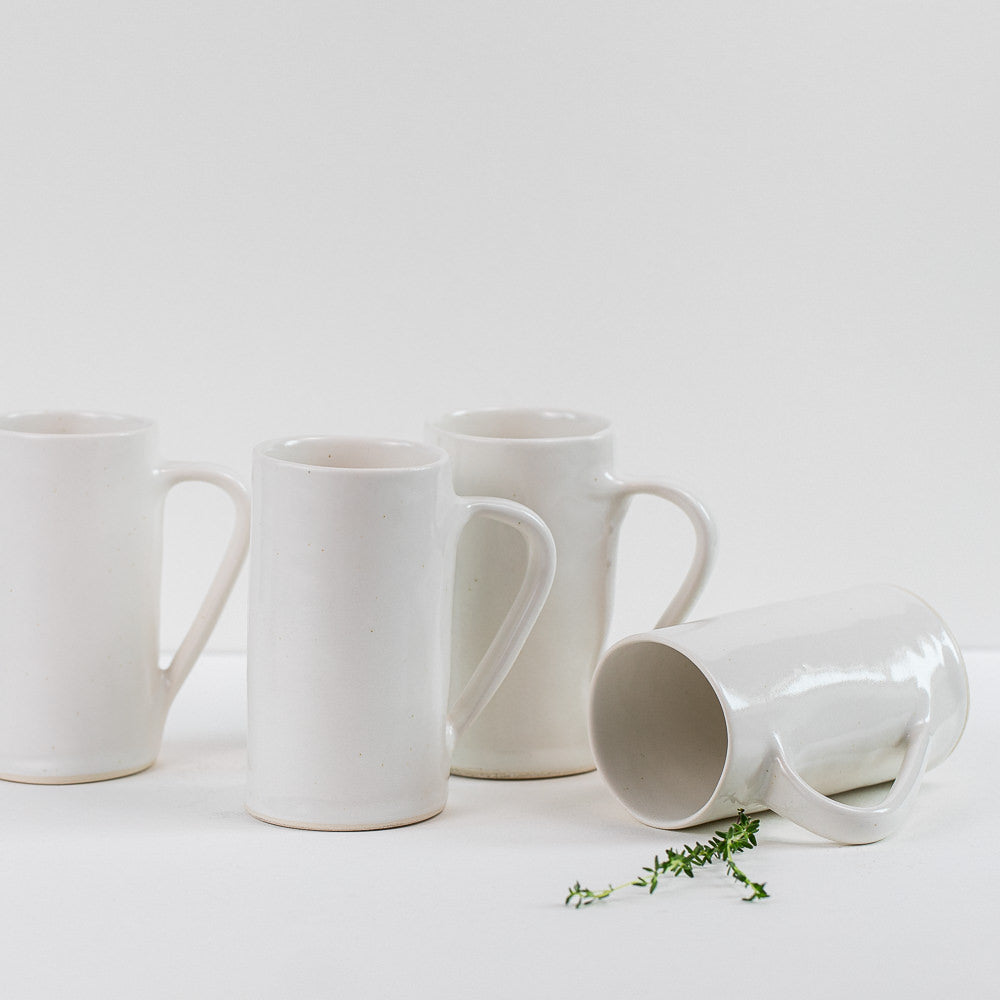 Organic Hand-thrown Porcelain Mug in Satin White