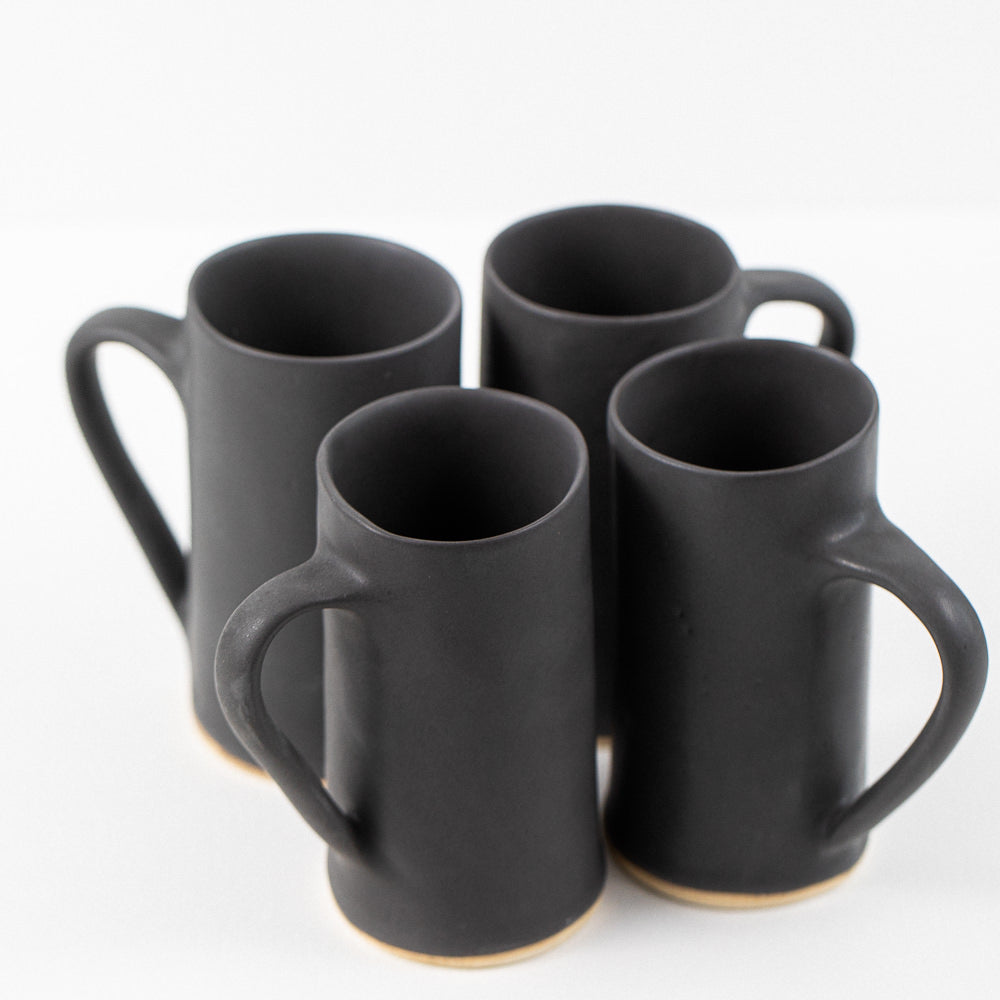 Organic Hand-thrown Porcelain Mug in Matte Black
