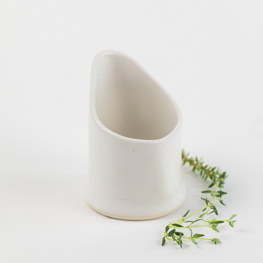 Organic Hand-thrown Porcelain Jug in Satin White