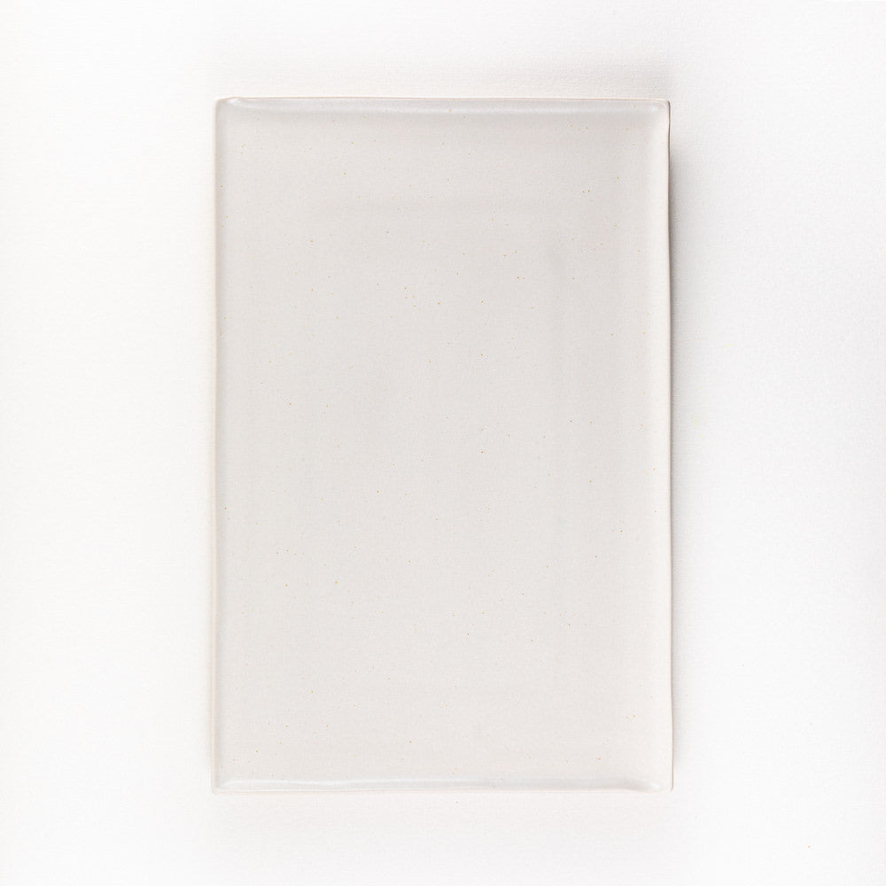 Organic Hand Thrown Porcelain Platter in Satin White
