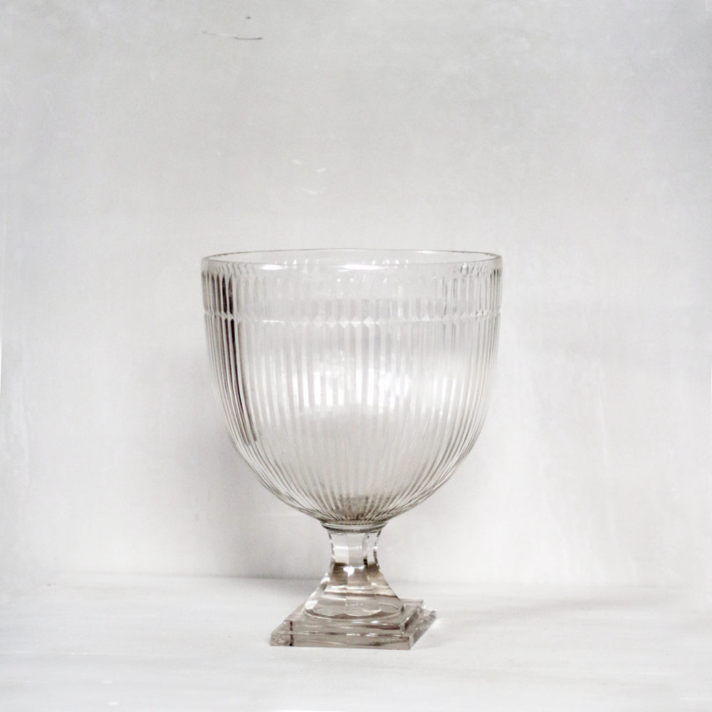 Hand Blown Cut Glass Vase - Large