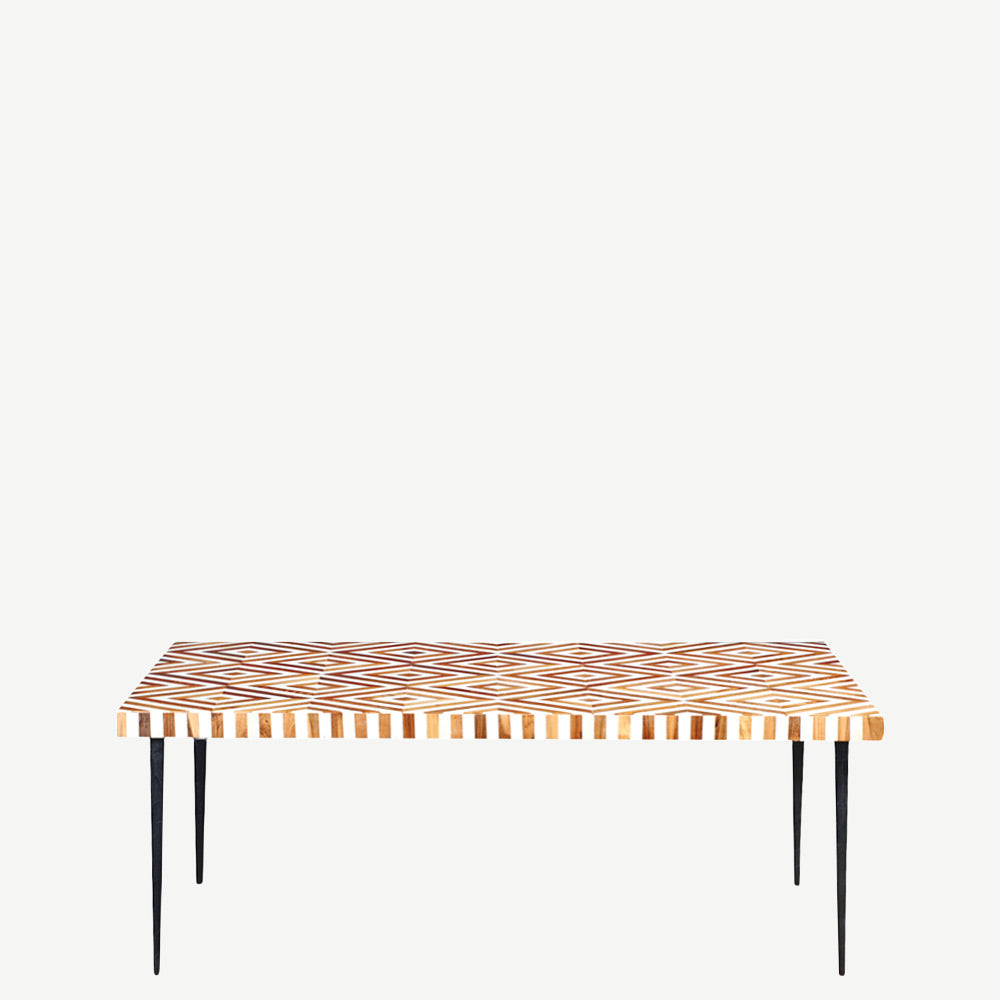 The Ally Wood Inlay Coffee Table