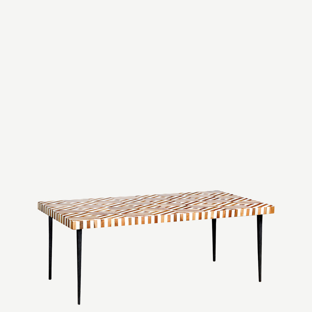The Ally Wood Inlay Coffee Table