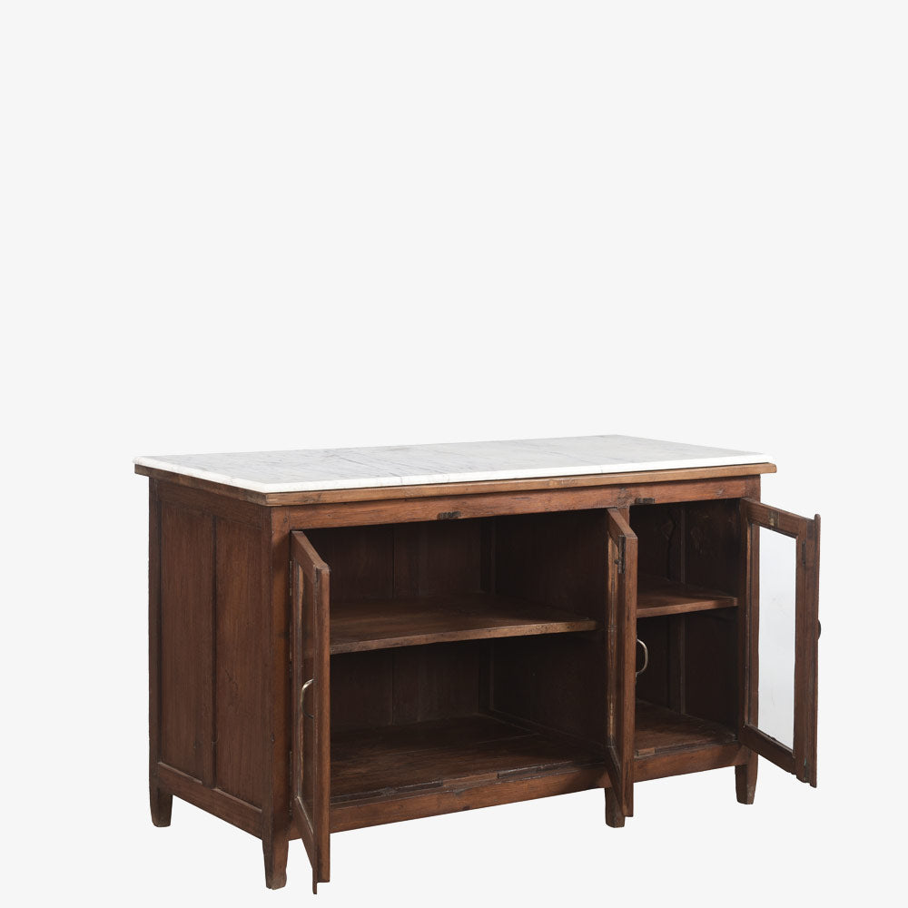 The Hudson Antique Marble Display Sideboard