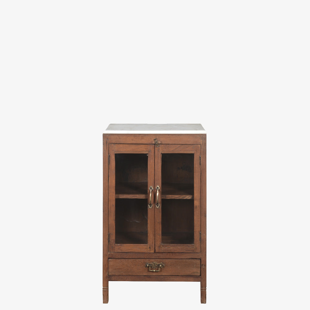 The Fee Antique Display Cabinet with Marble