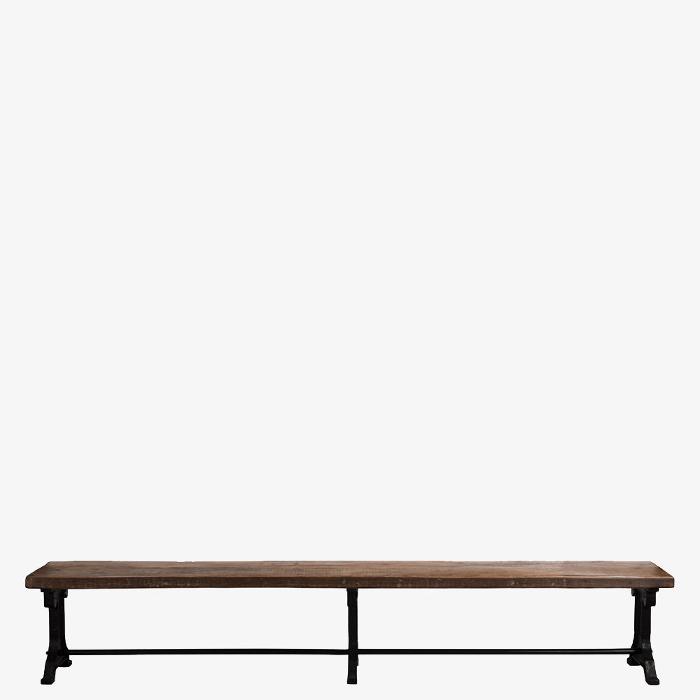 The Murray Antique Teak and Iron Bench