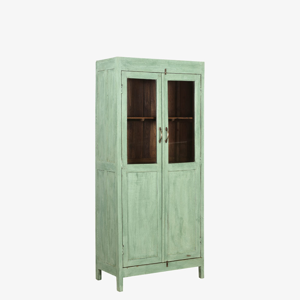 The Ashe Antique Display Dresser in Lichen Green