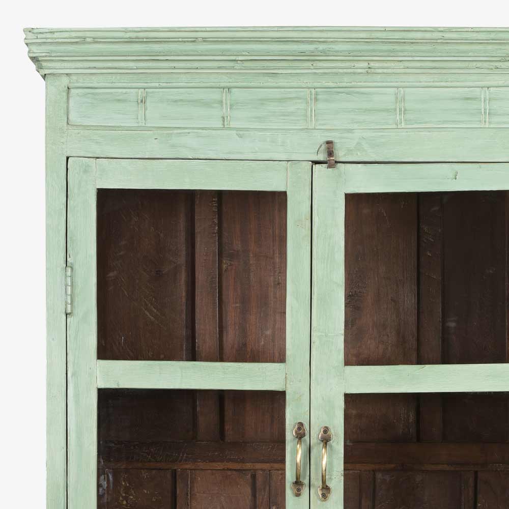 The Clare Antique Display Dresser in Lichen Green