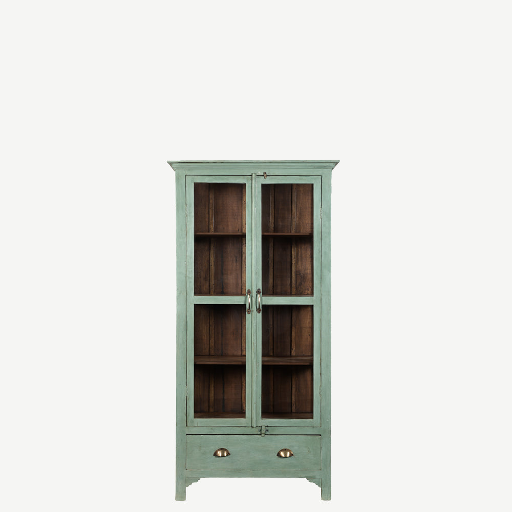 The Newry Antique Mini Display Dresser in Lichen Green