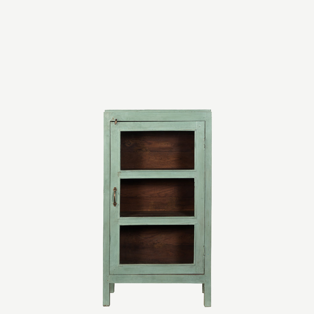 The Easky Antique Mini Display Dresser in Lichen Green