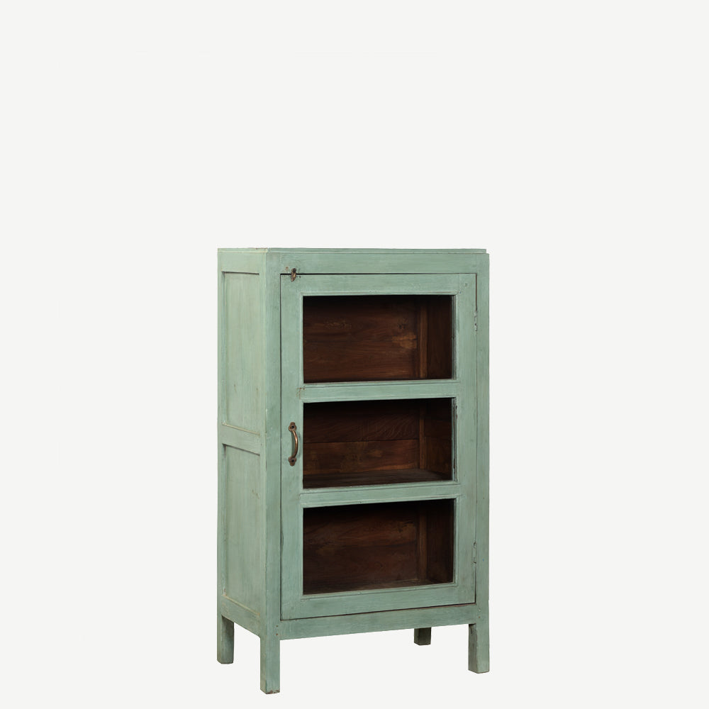The Easky Antique Mini Display Dresser in Lichen Green