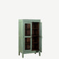 The Deel Antique Mini Display Dresser in Lichen Green