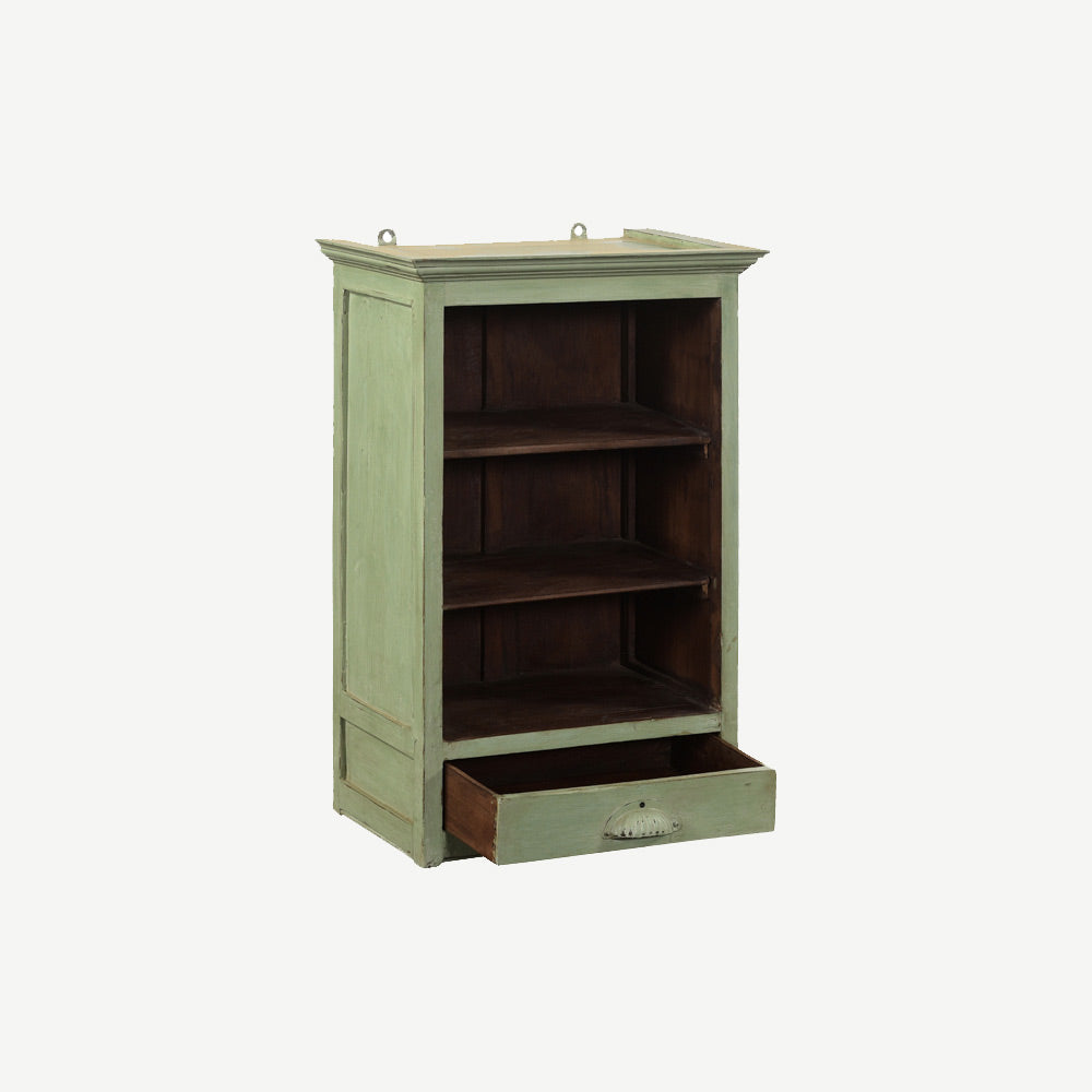 The Gower Antique Wall Hung Cabinet in Hampstead Green