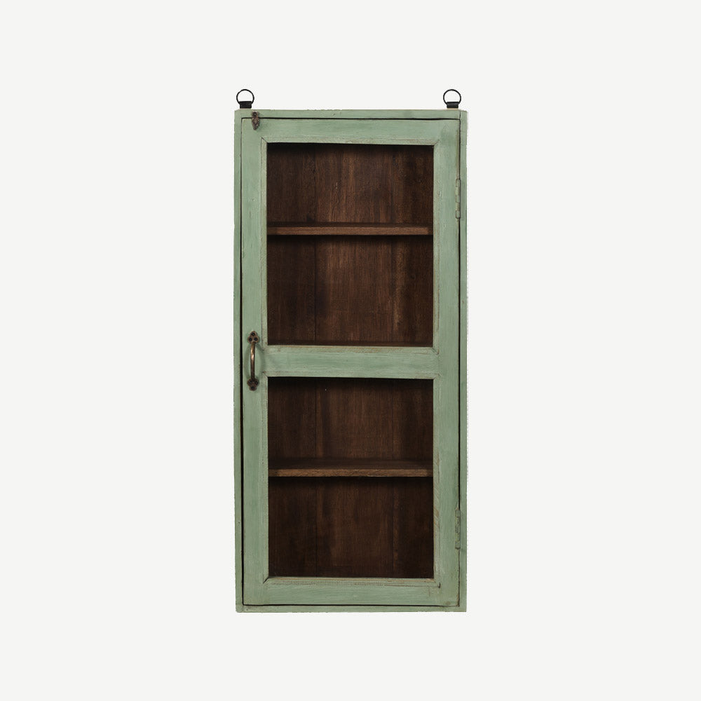 The Doolin Antique Wall Hung Display Cabinet in Hampstead Green