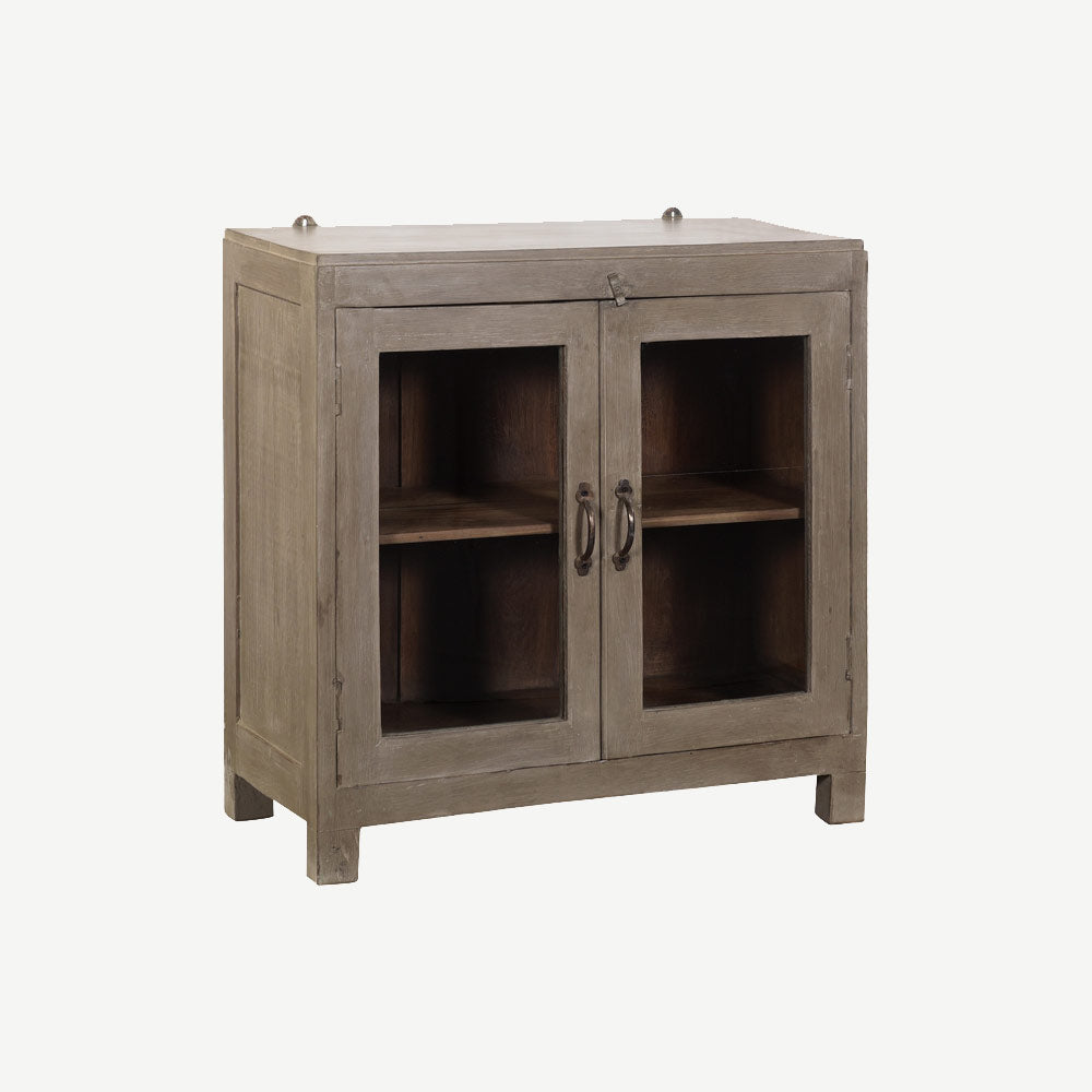 The Fanore Antique Wall Hung Display Cabinet in Estuary Grey
