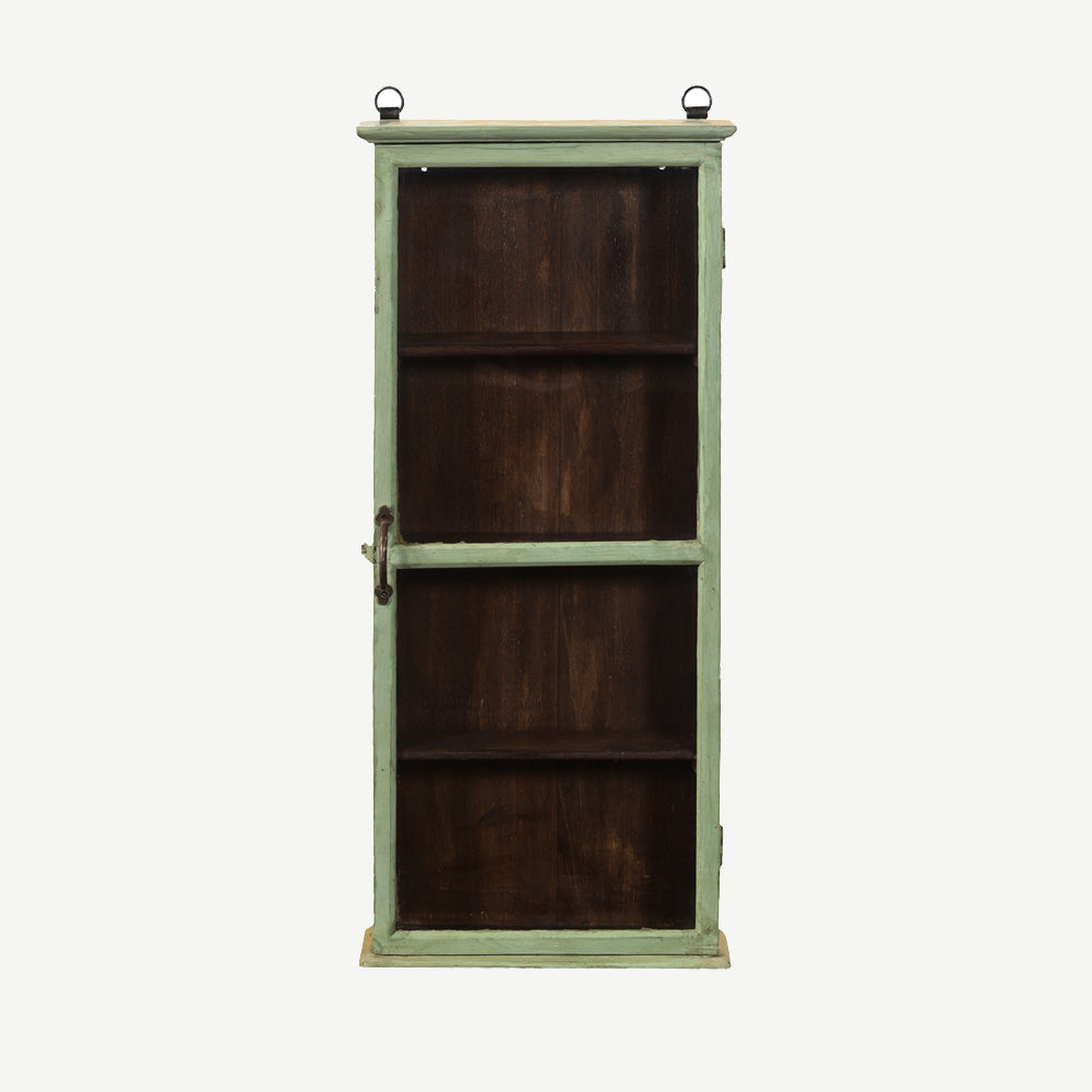 The Grattan Antique Wall Hung Display Cabinet in Hampstead Green