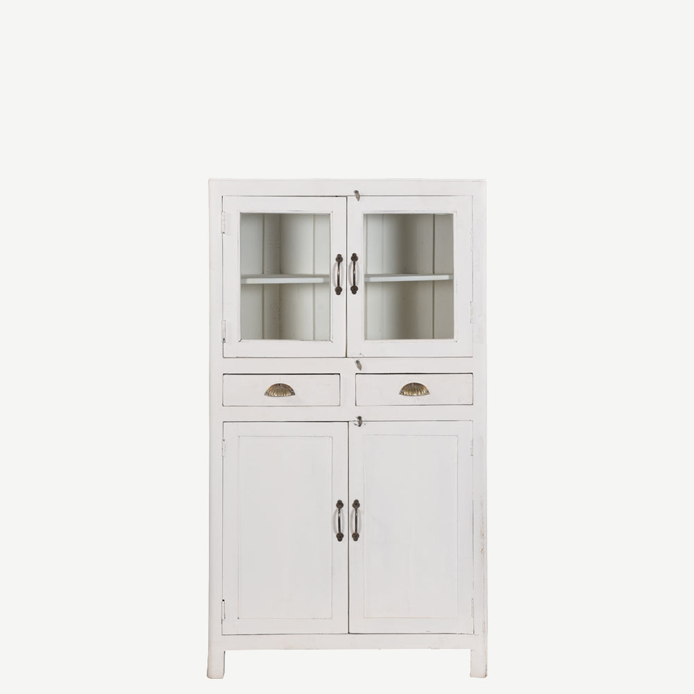 The Ailwee Antique Mini Display Dresser in Linen White