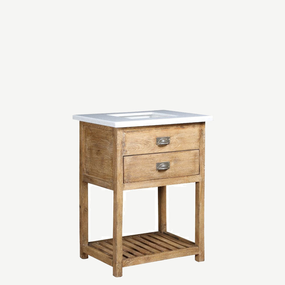 The Keating Single Bathroom Vanity with Marble and Basin
